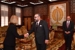 Image du Maroc Professionnelle de  Sa Majesté le Roi Mohammed VI reçoit au Palais Royal de Rabat, la Haute représentante de l'UE pour les affaires étrangères et la politique de sécurité, Federica Mogherini, le 17 Janvier 2019 (Photo/ SPPR) via Jalilbounhar.com